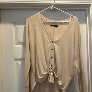 Abercrombie & Fitch Beige Button-Down Shirt